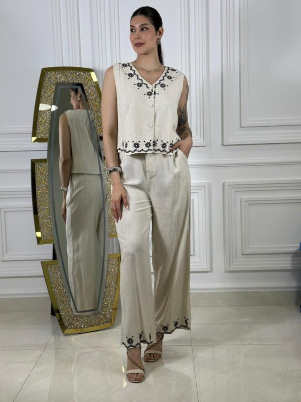 3-12 Conjunto de lino bordado GM25224